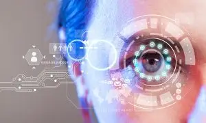 Futuristische Darstellung eines Auges.