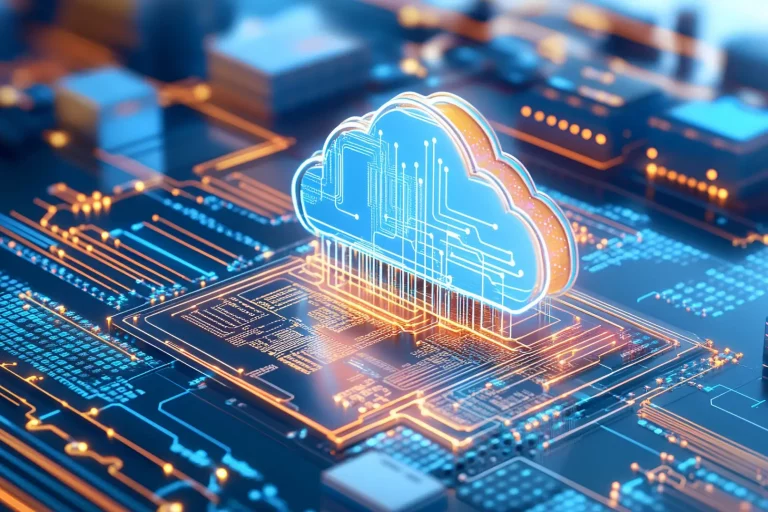 Hybrid Cloud Integration Architecture, a hybrid cloud integration architecture within a data center concept, seamless integration between on-premises infrastructure, Cloud, Hybrid, Networking Datentransfer von einem lokalen Speicher in die digitale Cloud