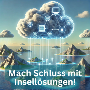 Inseln, über denen eine große Wolke schwebt