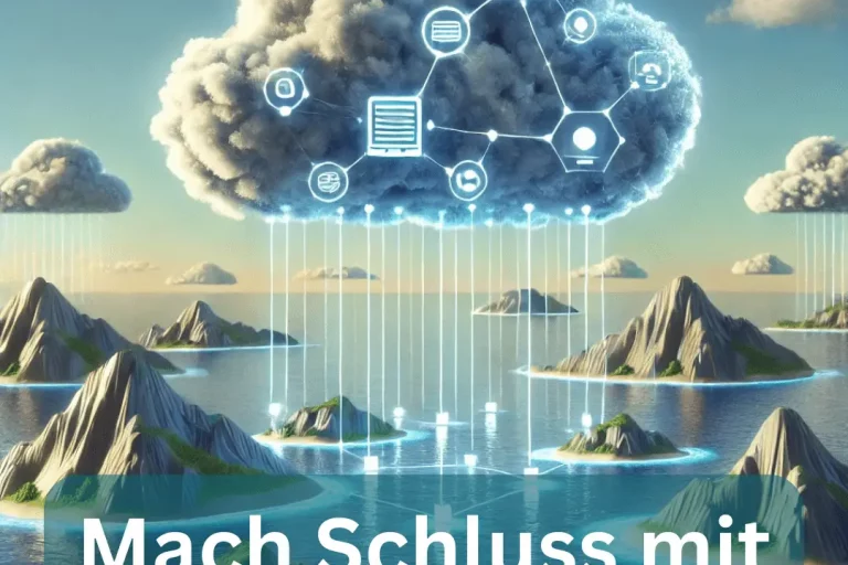 Unsere Top Tipps zu mehr Erfolg in Zeiten von Personalmangel gibt es exklusiv im Webinar (10) Inseln, über denen eine große Wolke schwebt