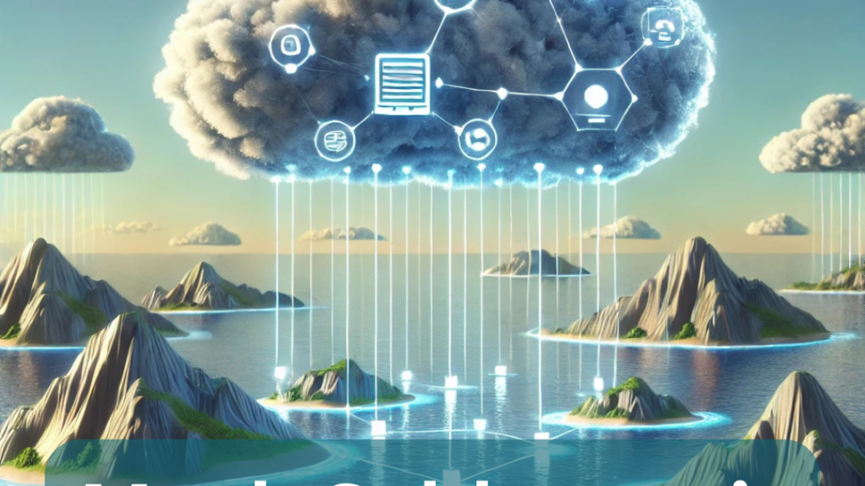 Inseln, über denen eine große Wolke schwebt