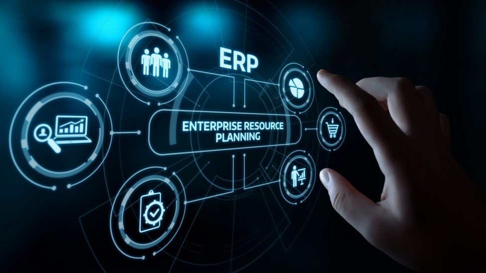 Enterprise Resource Planning (ERP) – Unternehmensführung – Wirtschaft – Internet – Technologie – Konzept