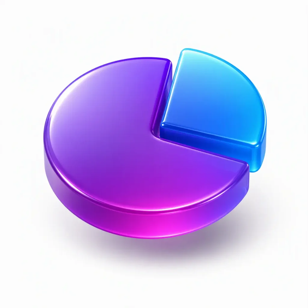 Abstrakte Illustration aus überlappenden violetten und blauen 3D-Flächen.